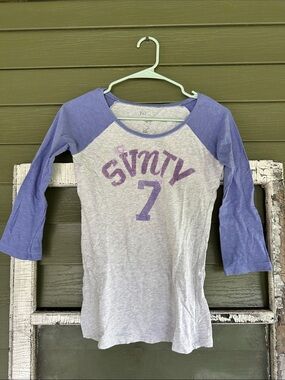 77kids Lavender Raglan Baseball Tee with Heather Gray Body